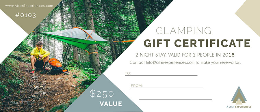 Glamping Gift Certificates